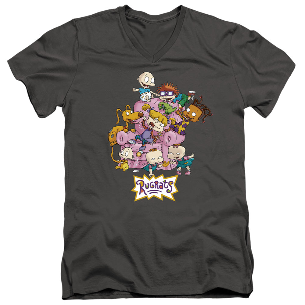Rugrats Rugrats Chair Mens Slim Fit V-Neck T Shirt Charcoal