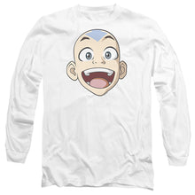 Load image into Gallery viewer, Avatar The Last Airbender Big Aang Face Mens Long Sleeve Shirt White