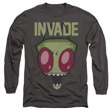 Load image into Gallery viewer, Invader Zim Invade Mens Long Sleeve Shirt Charcoal Officially Licensed