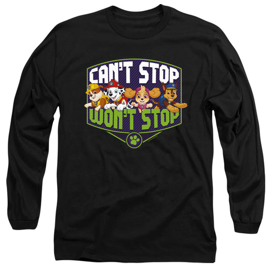 Paw Patrol Can'T Stop Won'T Stop Mens Long Sleeve Shirt Black