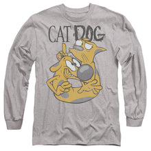 Load image into Gallery viewer, Catdog Stuck Together Mens Long Sleeve Shirt Athletic Heather Officially Licensed