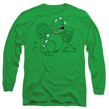 Load image into Gallery viewer, Rugrats Reptar Destroys City Mens Long Sleeve Shirt Kelly Green Officially Licensed