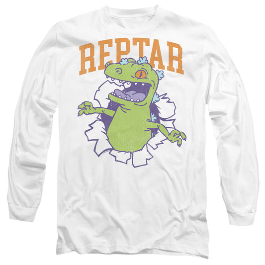 Rugrats Reptar Shirt Rip Mens Long Sleeve Shirt White Officially Licensed