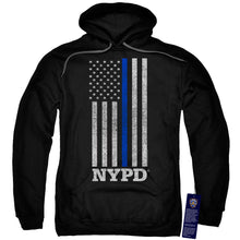 Load image into Gallery viewer, New York City Thin Blue Line Mens Hoodie Black