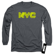 Load image into Gallery viewer, New York City Nyc Map Fill Mens Long Sleeve Shirt Charcoal