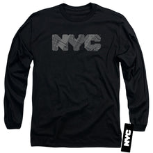 Load image into Gallery viewer, New York City Nyc Map Fill Mens Long Sleeve Shirt Black
