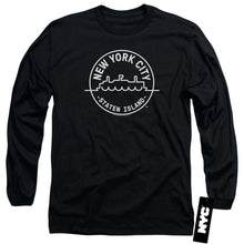 Load image into Gallery viewer, New York City See Nyc Staten Island Mens Long Sleeve Shirt Black