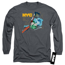 Load image into Gallery viewer, New York City Five Boroughs Mens Long Sleeve Shirt Charcoal