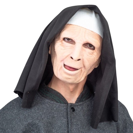 Nun on the Run Halloween Costume Mask Scary Cosplay