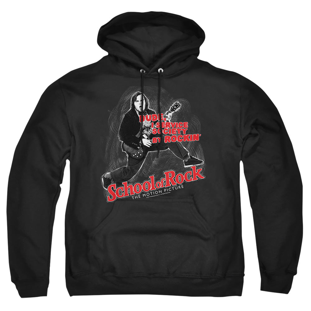 School Of Rock Rockin Mens Hoodie Black