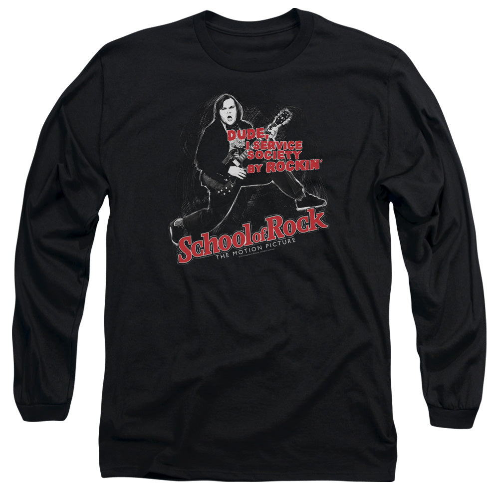 School Of Rock Rockin Mens Long Sleeve Shirt Black Officially Licensed