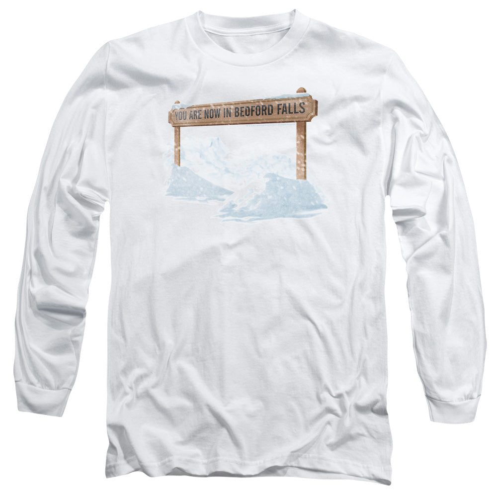 Its A Wonderful Life Bedford Falls Mens Long Sleeve Shirt White Officially Licensed