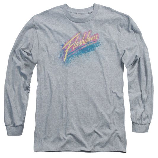 Flashdance Spray Logo Mens Long Sleeve Shirt Athletic Heather Officially Licensed
