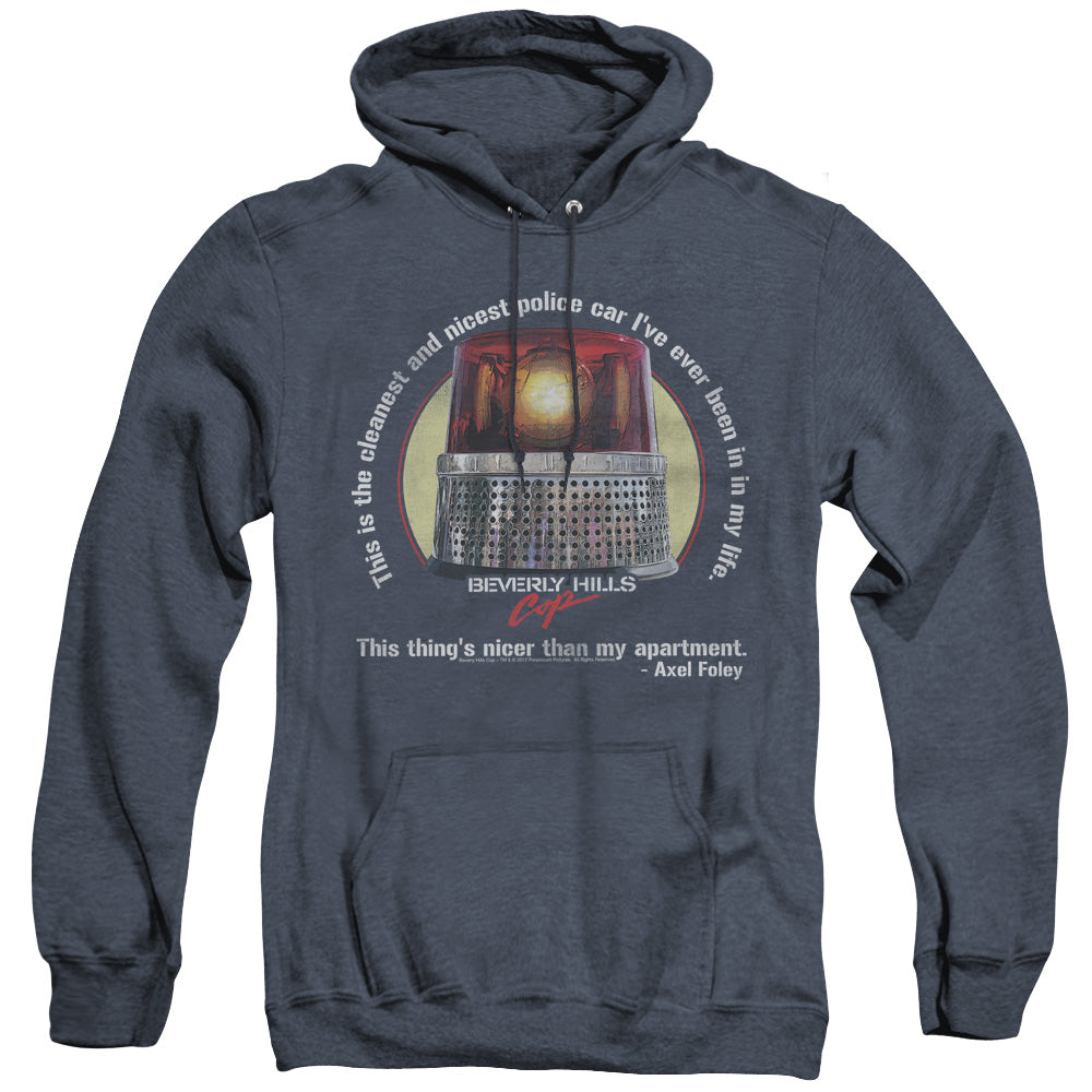 Beverly Hills Cop Nicest Police Car Heather Mens Hoodie Navy