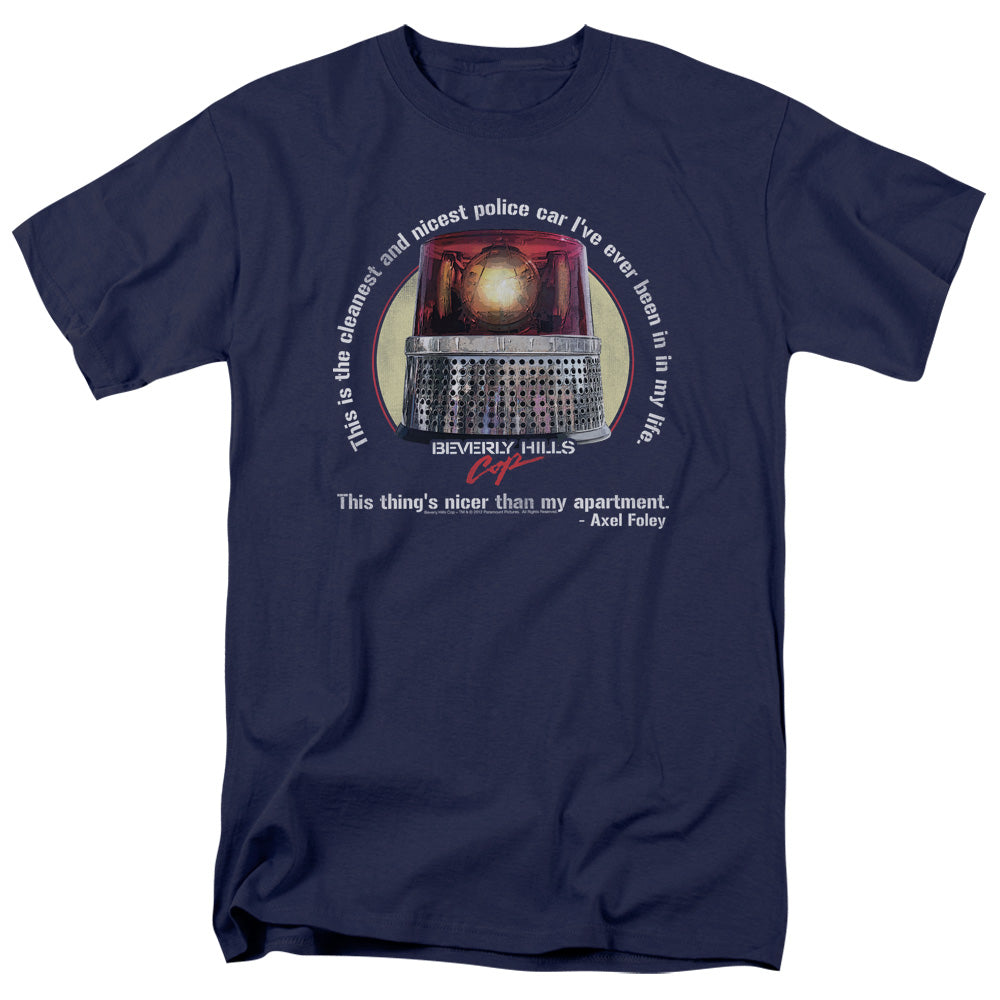 Beverly Hills Cop Nicest Police Car Mens T Shirt Navy