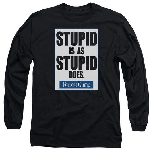 Forrest Gump Stupid Is Mens Long Sleeve Shirt Black Officially Licensed
