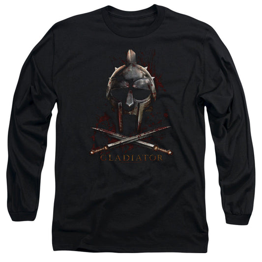 Gladiator Helmet Mens Long Sleeve Shirt Black Officially Licensed