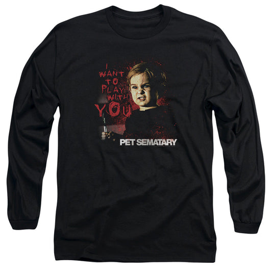 Pet Sematary I Want To Play Mens Long Sleeve Shirt Black