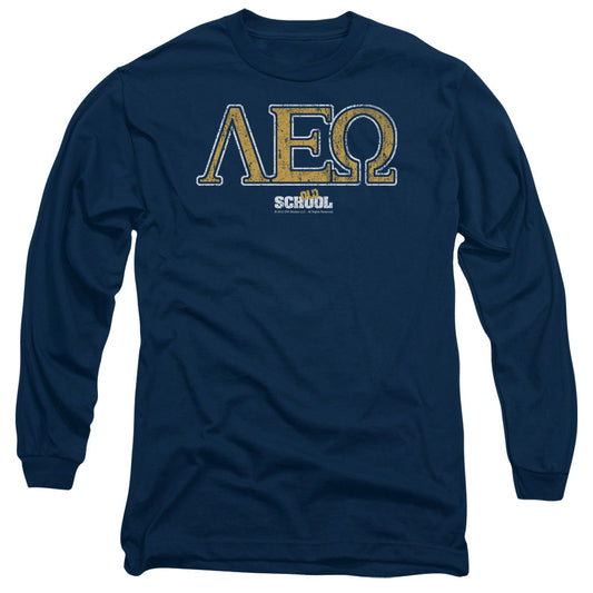 Old School Leo Mens Long Sleeve Shirt Navy