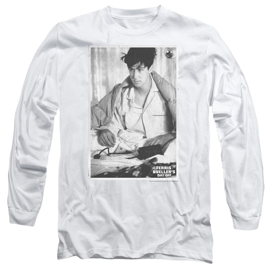 Ferris Bueller Cameron Mens Long Sleeve Shirt White Officially Licensed