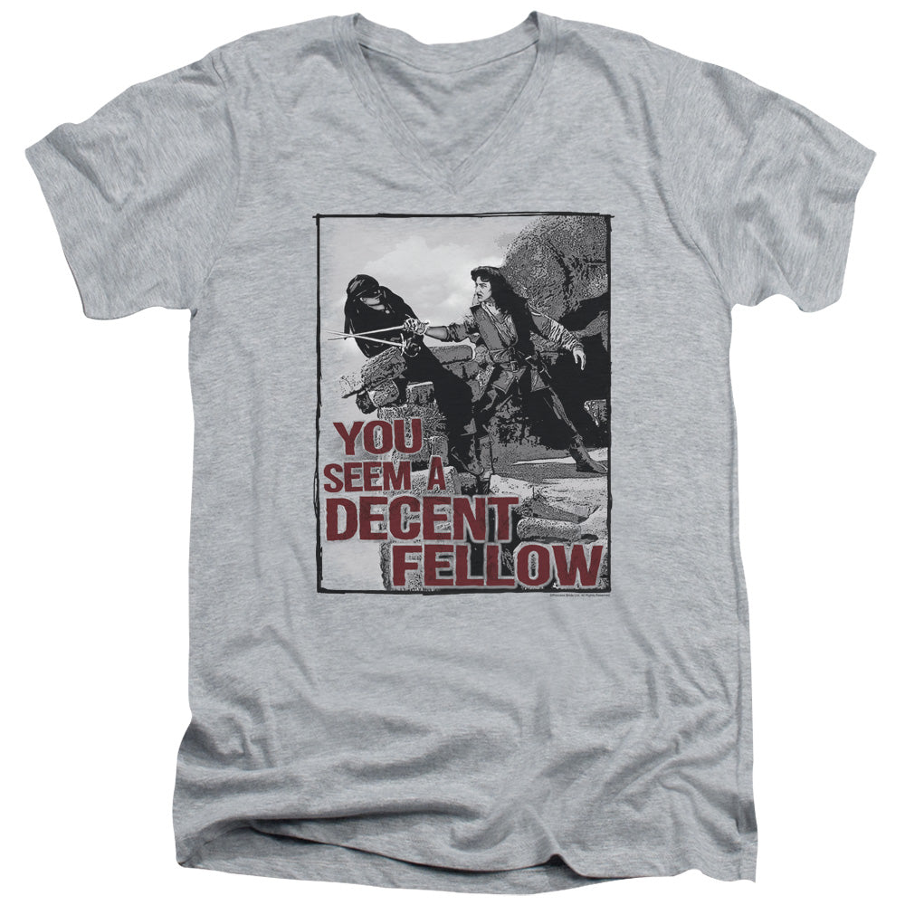 The Princess Bride Fellow Mens Slim Fit V-Neck T Shirt Athletic Heather