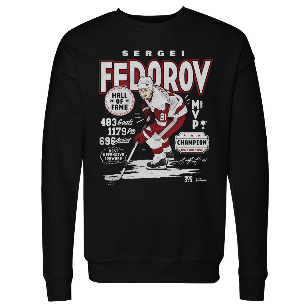 Sergei Fedorov Detroit Vintage Stats WHT