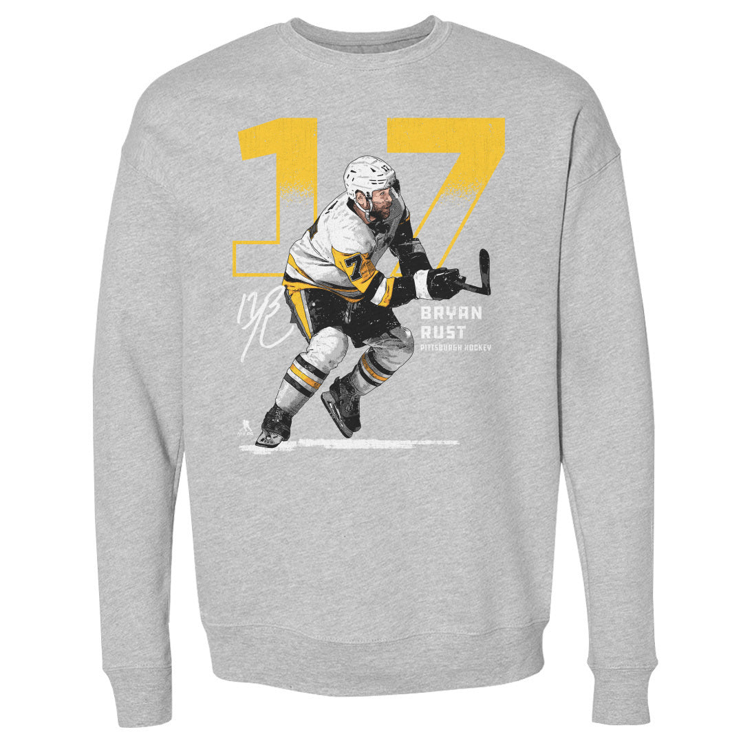 Bryan Rust Pittsburgh Outline WHT