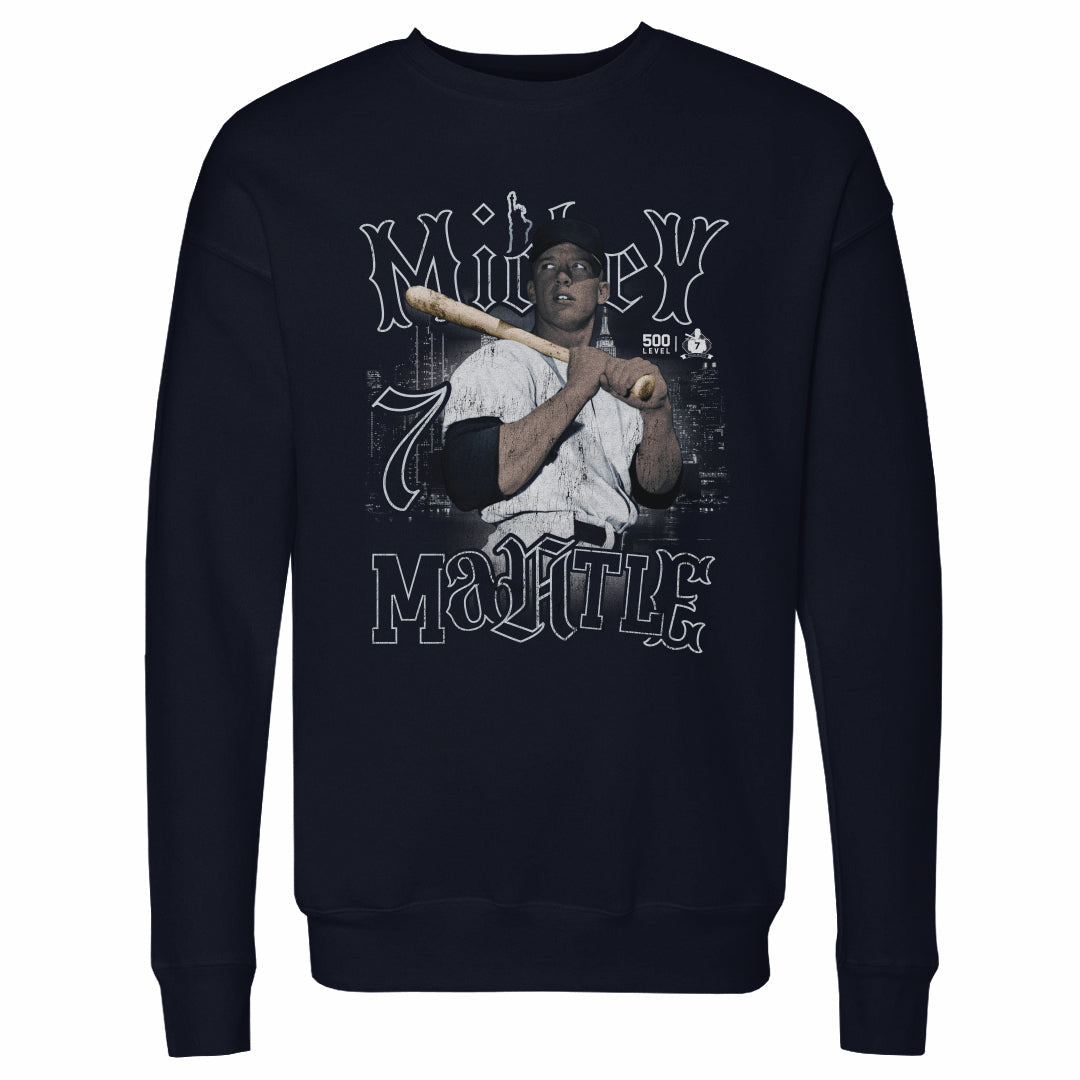Mickey Mantle New York Y Skyline WHT