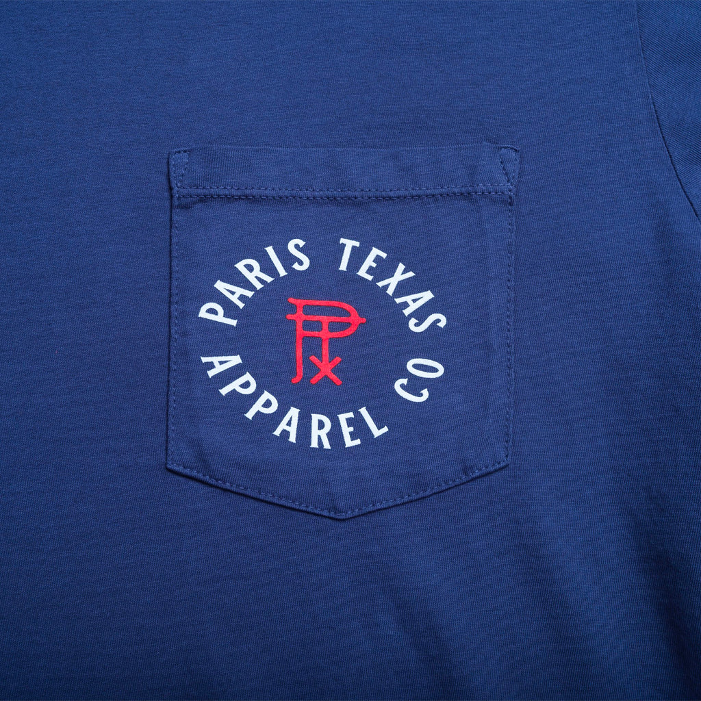 Paris Texas Apparel Co. Come and Take It Pocket Mens T Shirt Navy Blue