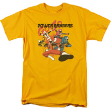 Load image into Gallery viewer, Power Rangers Attack Mens T Shirt Gold
