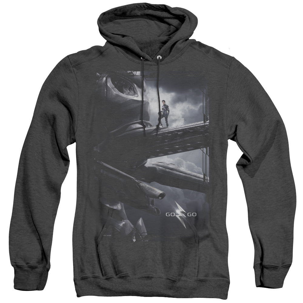 Power Rangers Black Zord Poster Heather Mens Hoodie Black