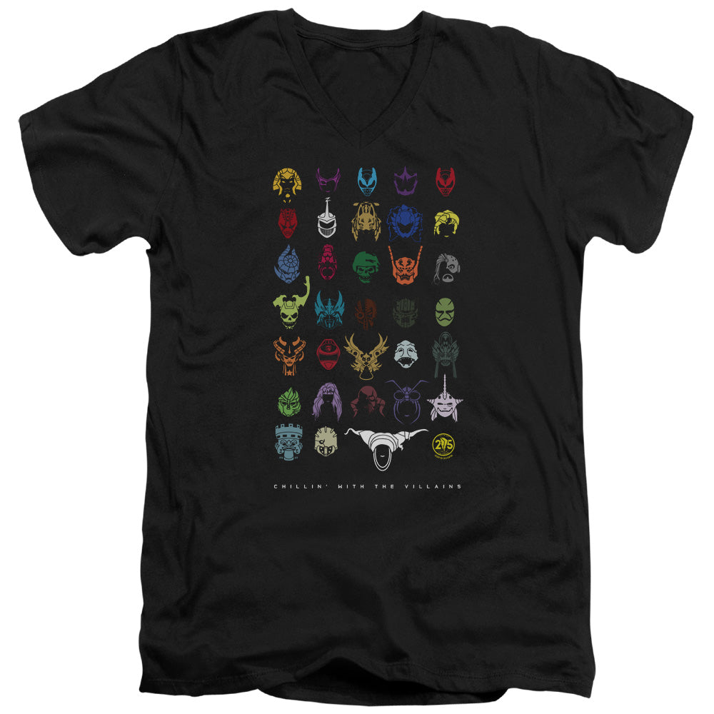 Power Rangers Villains Mens Slim Fit V-neck T Shirt Black
