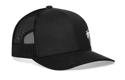 Palm Tree Trucker Haka Hat Black Island Snapback