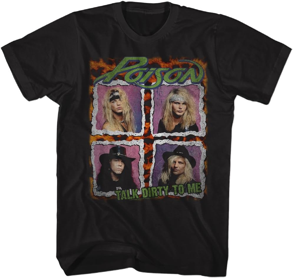 Poison Band Brett Michaels 80s Band Mens T Shirt Black