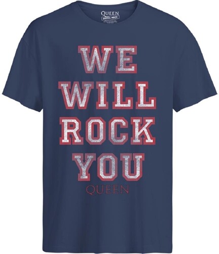 Queen We Will Rock You Blue Ss Tee 2Xl Queen We Will Rock You Blue Ss Tee 2Xl Mens T Shirt