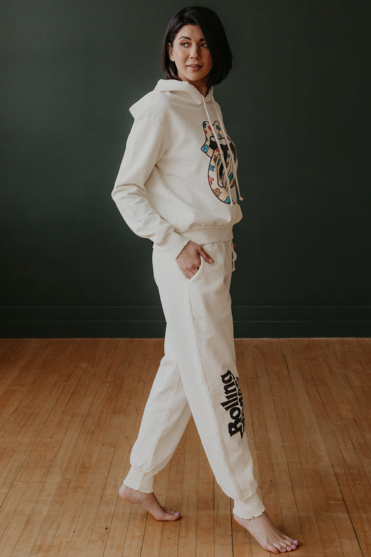 Rolling Stones Flower Power Pants Womens Sweatpants White