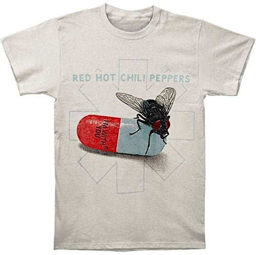 Red Hot Chili Peppers Men'S Red Hot Chili Peppers Fly Prints T-Shirt, Grey, X-Large Mens T Shirt