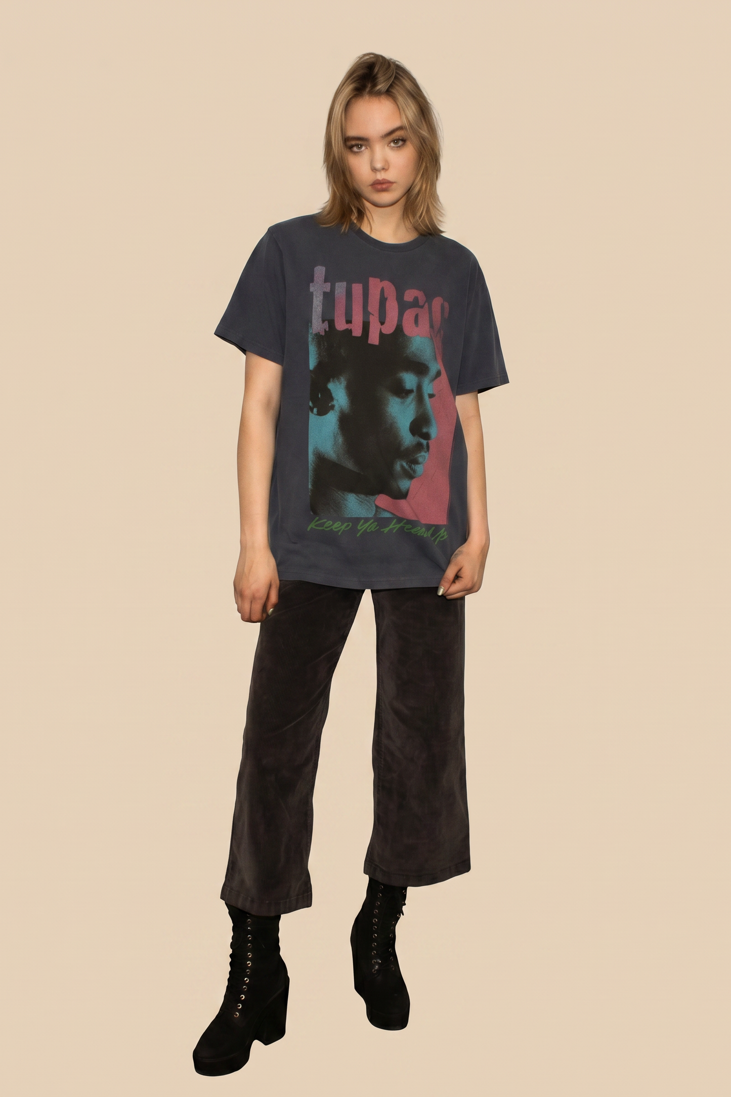 Tupac Keep Your Head Up Tee Womens T Shirt