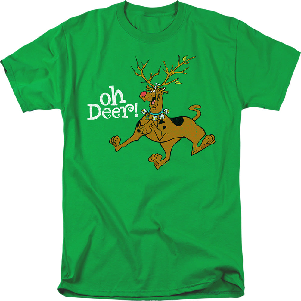 Scooby-Doo Christmas Oh Deer! Scooby Rudolph Mens T Shirt Kelly Green