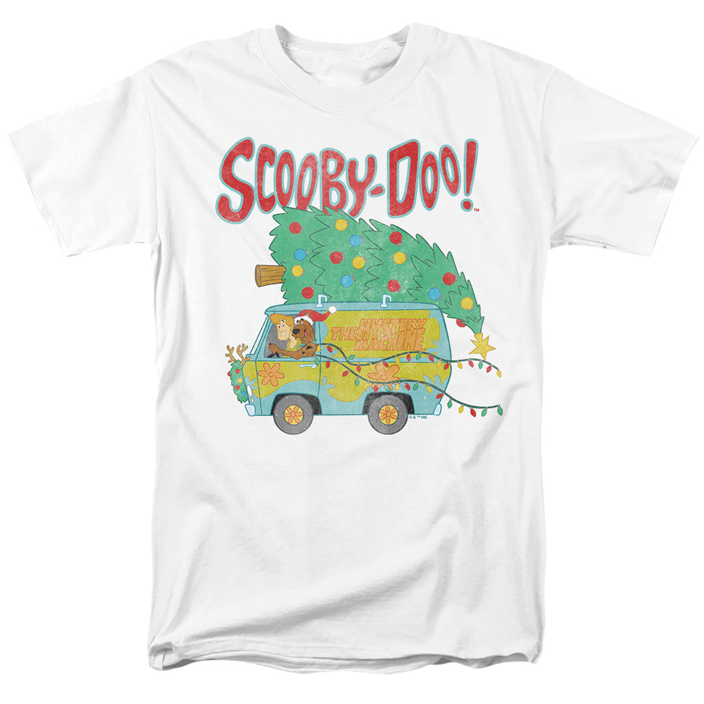 Scooby-Doo Mystery Machine Christmas Tree Mens T Shirt White