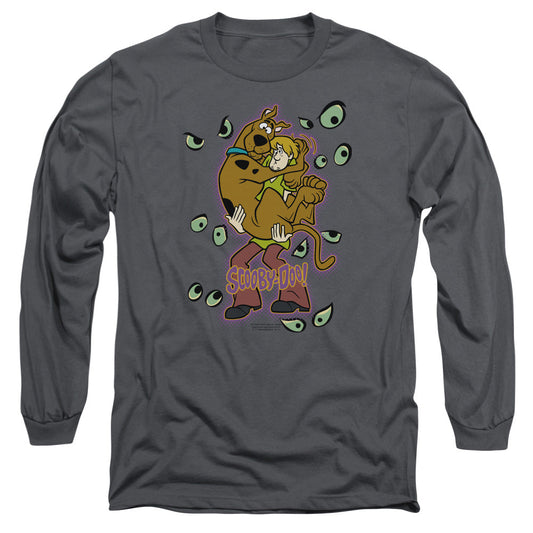 Scooby Doo Being Watched Mens Long Sleeve Shirt Charcoal Officially Licensed