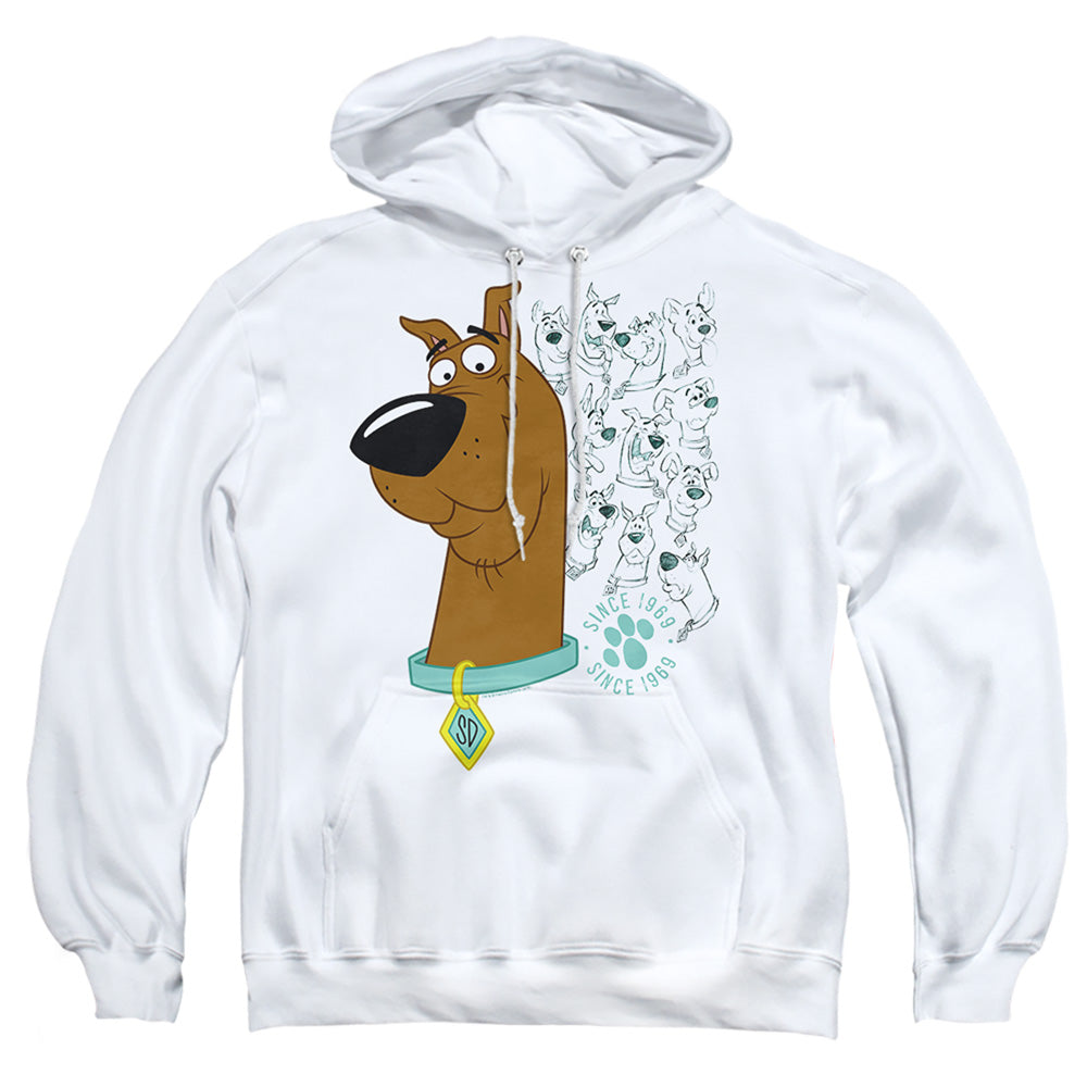 Scooby Doo Evolution Of Scooby Doo Mens Hoodie White