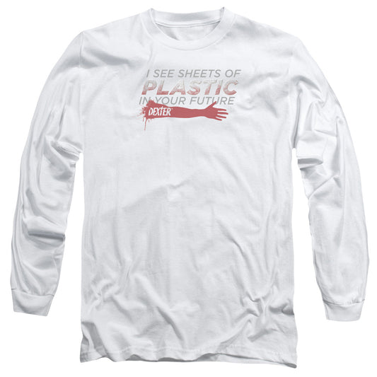 Dexter Plastic Prediction Mens Long Sleeve Shirt White Officially Licensed