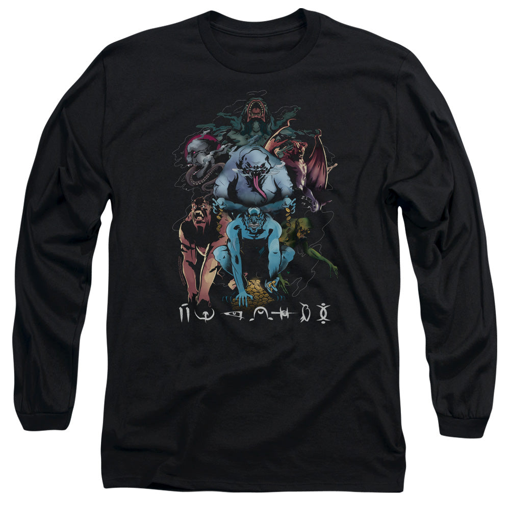 Shazam Movie Sins Mens Long Sleeve Shirt Black Officially Licensed