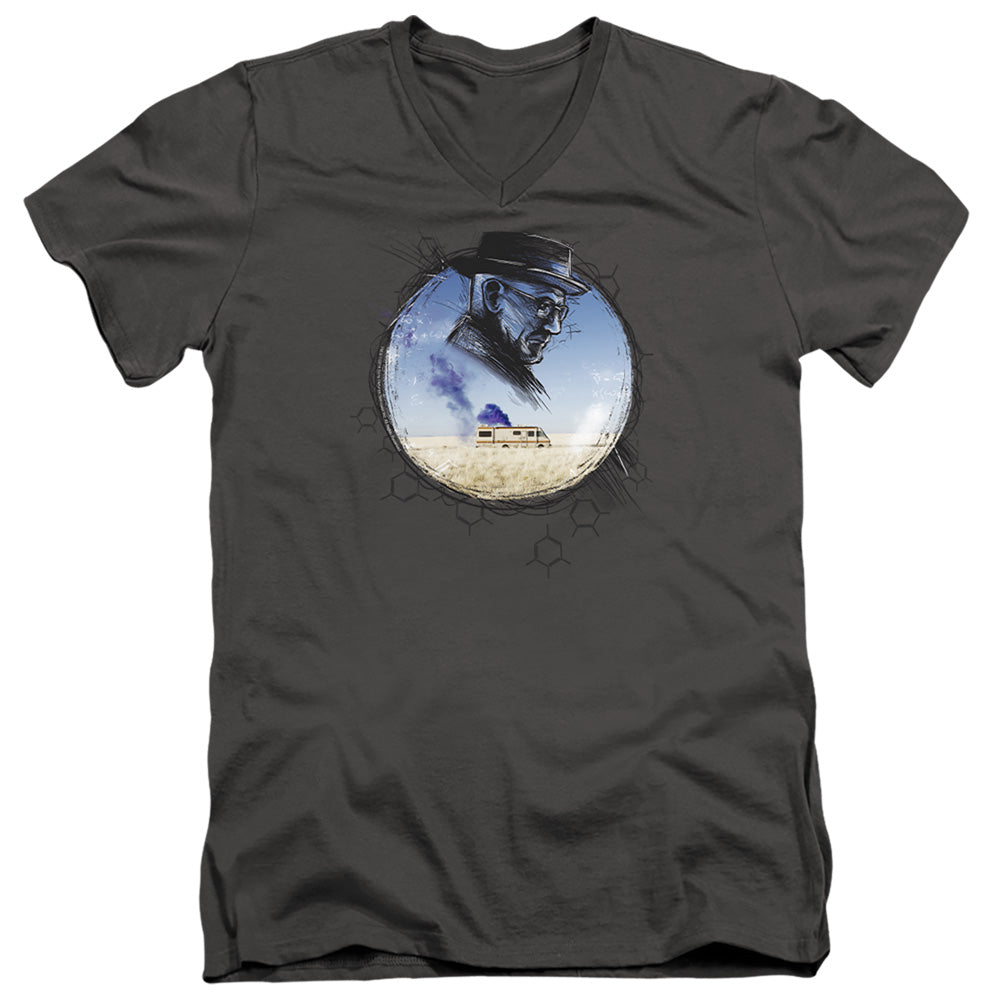 Breaking Bad Crystal Mens Slim Fit V-Neck T Shirt Charcoal