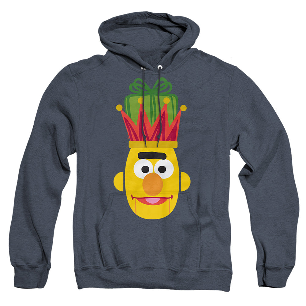 Sesame Street Christmas Nutcracker Bert Heather Mens Hoodie Navy