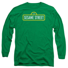 Load image into Gallery viewer, Sesame Street Logo Mens Long Sleeve Shirt Kelly Green Officially Licensed
