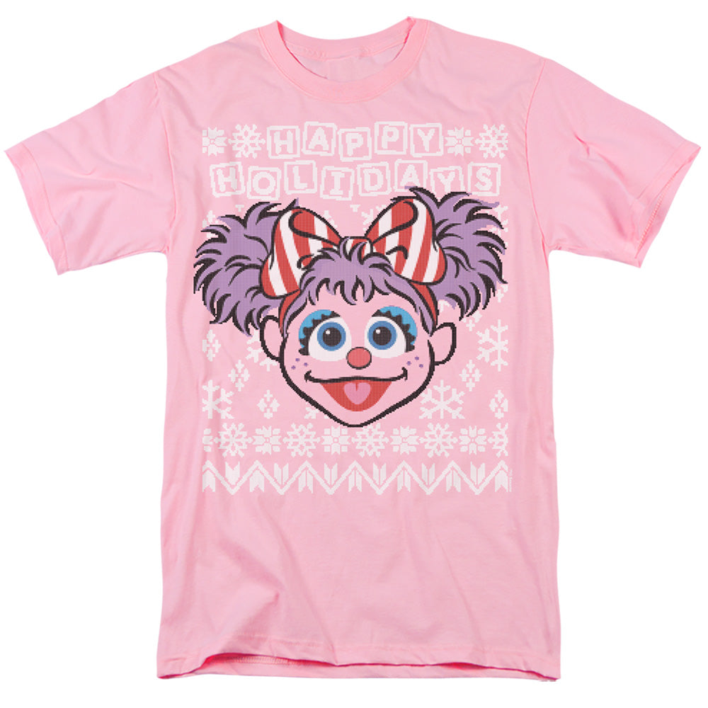 Sesame Street Abby Cadabby Ugly Christmas Mens T Shirt Pink