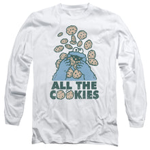 Load image into Gallery viewer, Sesame Street All The Cookies Mens Long Sleeve Shirt White Officially Licensed