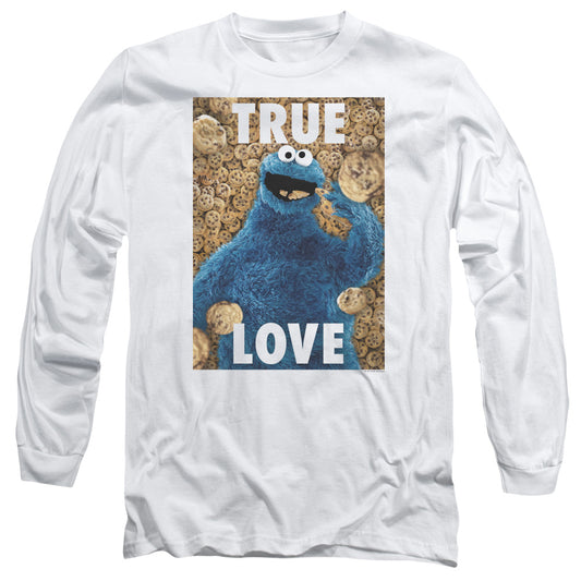 Sesame Street Beautiful Cookies Mens Long Sleeve Shirt White Officially Licensed